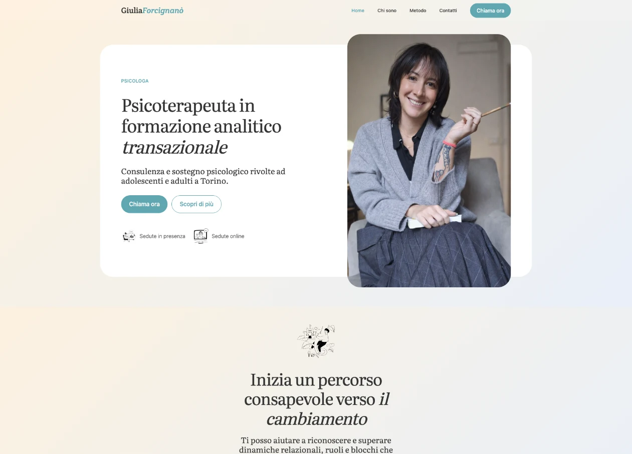 Anteprima del sito della psicologa Giulia Forcignano